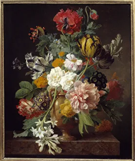 Flemish Region Gallery: Vase of flowers with tuber cassee Painting by Jan Frans Van Dael (1764-1840) 1807 Dim