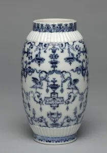 Vase, Saint Cloud Porcelain Factory, c.1695-1700 (soft-paste porcelain with underglaze Vase, Saint Cloud Porcelain Factory, c.1695-1700 (soft-paste porcelain with underglaze