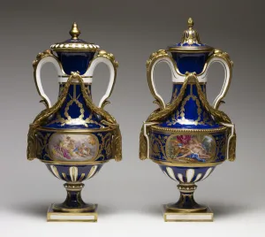 Vases (soft-paste porcelain with paint & gilt) Vases (soft-paste porcelain with paint & gilt)