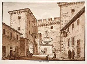 The Vatican Gate, 1833 (etching with brown wash) The Vatican Gate, 1833 (etching with brown wash)
