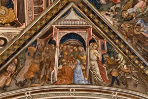 Detail of vault: The angel guarantees the offspring to Joachim and Anne, 1424 Detail of vault: The angel guarantees the offspring to Joachim and Anne, 1424