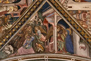 Detail of vault: The angel guarantees the offspring to Joachim and Anne, 1424 Detail of vault: The angel guarantees the offspring to Joachim and Anne, 1424