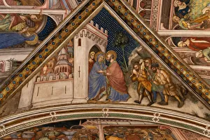 Detail of vault: Anna and Joachim meeting at the golden door of Jerusalem, 1424 Detail of vault: Anna and Joachim meeting at the golden door of Jerusalem, 1424