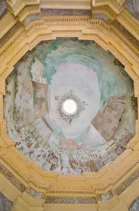 Vault with a bird-eye perspective of the Sanctuary, 1679-80 (fresco) Vault with a bird-eye perspective of the Sanctuary, 1679-80 (fresco)