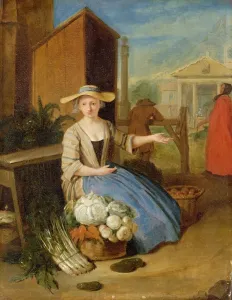 Vegetable Seller, Covent Garden, c.1726 (oil on panel) Vegetable Seller, Covent Garden, c.1726 (oil on panel)