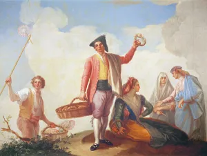 Vendors of fans and roscas, 1788 (oil on canvas) Vendors of fans and roscas, 1788 (oil on canvas)