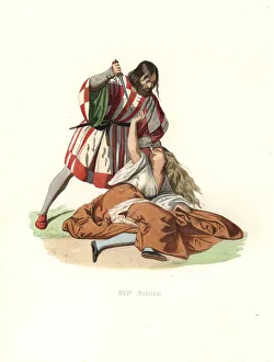 Venetian man killing his wife, 16th century Venetian man killing his wife, 16th century