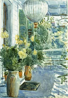 Childe Hassam Gallery: Veranda of the Old House, 1912 (watercolour on paper)