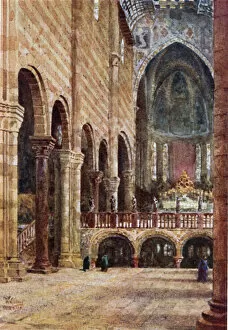 Verona. Interior of S. Zeno (colour litho)