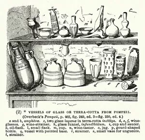 Pompey Gallery: Vessels of Glass or Terra-cotta from Pompeii (engraving)
