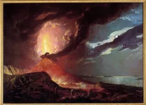 The Vesuve eruption with islands in the Bay of Naples in 1776 Painting by Joseph Wright The Vesuve eruption with islands in the Bay of Naples in 1776 Painting by Joseph Wright