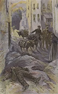 Corsican Gallery: A victim of Corsican bandits (colour litho)