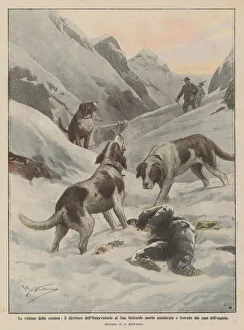 The victims of science, the director of the Gotthard Observatory froze to death... (colour litho) The victims of science, the director of the Gotthard Observatory froze to death... (colour litho)