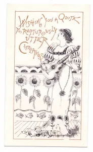 Victorian Greeting Card of an Aesthetic playing a violin, c.1881 (monochrome) Victorian Greeting Card of an Aesthetic playing a violin, c.1881 (monochrome)