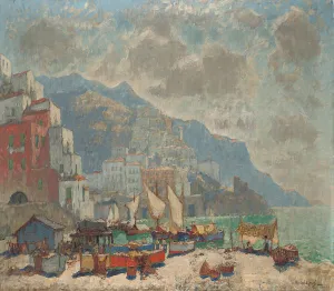 View of Amalfi in the Morning Light, (oil on canvas) View of Amalfi in the Morning Light, (oil on canvas)