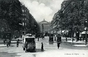 Means Of Conveyance Gallery: View of the Avenue de l'Opera in Paris 1905 - 1910 approx.(postcard)