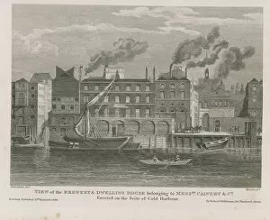 Cold Harbour Gallery: View of the brewery and dwelling house (engraving)