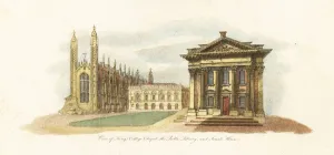 Central Library Gallery: View of Cambridge University, 1799. 1801 (engraving)