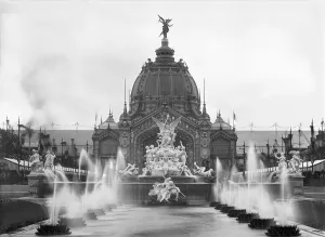 View of the Central Dome and the Fountain Coutan, Universal Exhibition, Paris View of the Central Dome and the Fountain Coutan, Universal Exhibition, Paris
