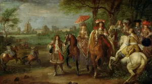 View of the Chateau de Vincennes with Louis XIV (1638-1715) and Maria Theresa (1638-83 View of the Chateau de Vincennes with Louis XIV (1638-1715) and Maria Theresa (1638-83