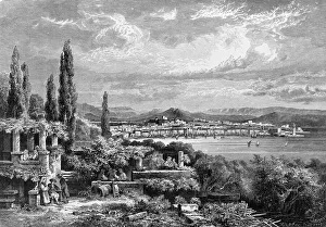 View of the city of Trieste (in the Austrian period), engraving from 1885 View of the city of Trieste (in the Austrian period), engraving from 1885