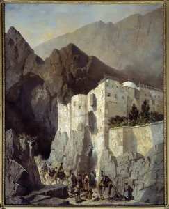 View of the Convent of Saint Catherine at Mount Sinai Painting by Adrien Dauzats View of the Convent of Saint Catherine at Mount Sinai Painting by Adrien Dauzats