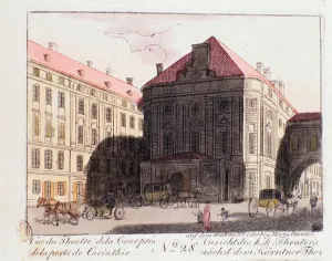 View of the Court Theatre near the Carinthia Gate in Vienna, 1815 (engraving) View of the Court Theatre near the Carinthia Gate in Vienna, 1815 (engraving)