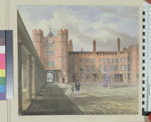 View of the courtyard at St. James's Palace, 1841 (w/c on paper) View of the courtyard at St. James's Palace, 1841 (w/c on paper)