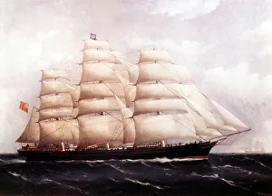 View of the Cutty Sark, British Ship Painting of the 19th century View of the Cutty Sark, British Ship Painting of the 19th century