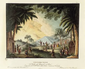 View of a delicious valley at the time of the spanish conquest of the New World View of a delicious valley at the time of the spanish conquest of the New World