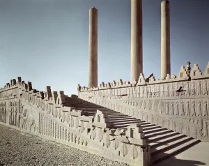 View of the east staircase of the Apadana (Audience Hall) c.515 BC (photo) View of the east staircase of the Apadana (Audience Hall) c.515 BC (photo)
