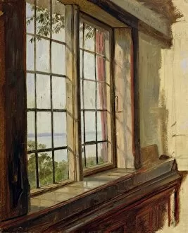Hamburg Gallery: View of the Elbe through a Window, 1838 (oil on canvas)