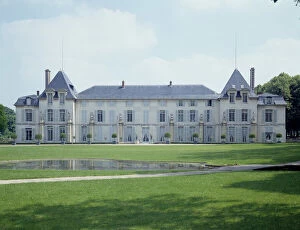 View of the entrance to the garden side of the castle of Malmaison in Rueil Malmaison