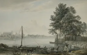 A View of Eton College from the Thames, 1779 (pencil, pen and grey ink and watercolour) A View of Eton College from the Thames, 1779 (pencil, pen and grey ink and watercolour)