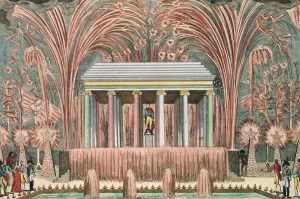 View of a firework display in the Jardin du Luxembourg, 28th November 1807 (coloured View of a firework display in the Jardin du Luxembourg, 28th November 1807 (coloured