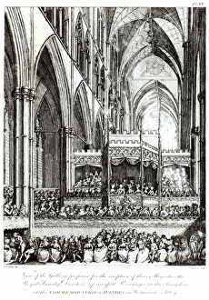 View of the Gallery prepared for the reception of their Majesties the Royal Family View of the Gallery prepared for the reception of their Majesties the Royal Family