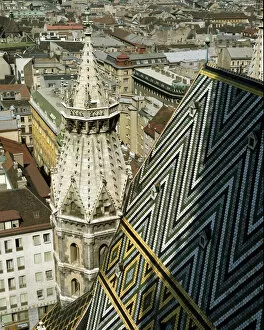 View of the glazed tile roof of the Cathedral, 1137-1263