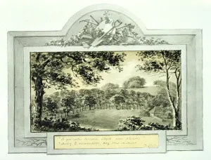 After view of the grounds, from the Red Book for Antony House, c After view of the grounds, from the Red Book for Antony House, c