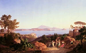 Images Dated 6th July 2007: View of the Gulf of Pozzuoli with Mount Solfatara, c.1830 (oil on canvas)
