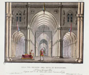 View of the hall of the palace of the Duke of Gloucester View of the hall of the palace of the Duke of Gloucester