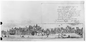 View of Hampton Court Palace (pen and ink) (b/w photo) View of Hampton Court Palace (pen and ink) (b/w photo)