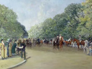 View of Hyde Park with Figures on Rotten Row (oil on canvas) View of Hyde Park with Figures on Rotten Row (oil on canvas)