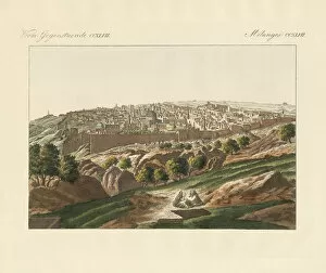 View of Jerusalem (coloured engraving)