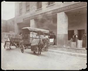 View of the loading dock of the shipping department at Parke, Davis & Co View of the loading dock of the shipping department at Parke, Davis & Co