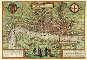 Early Seventeenth Century Gallery: A View of London, 1613 (engraving)