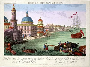 View of the Lower Town in Quebec towards the St. Lawrence River View of the Lower Town in Quebec towards the St. Lawrence River