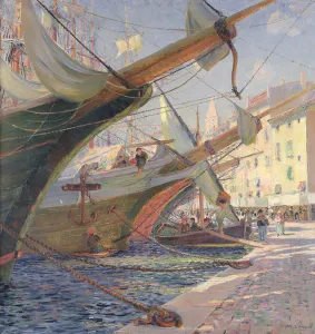View of a Mediterranean Port, 1913 (oil on canvas) View of a Mediterranean Port, 1913 (oil on canvas)
