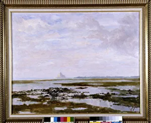 View of Mont Saint Michel a low maree. Painting by Dacheux. Municipal Museum of Avranches (Manche) View of Mont Saint Michel a low maree. Painting by Dacheux. Municipal Museum of Avranches (Manche)