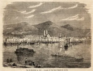 View of Montreal, drawing by Paul Huet (1803-1869), to illustrate the voyages to North View of Montreal, drawing by Paul Huet (1803-1869), to illustrate the voyages to North