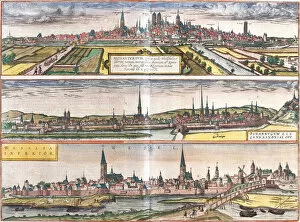 View of Munster (Monasterium), Osnabruck (Osnabrugum) and Wesel (Weselia)